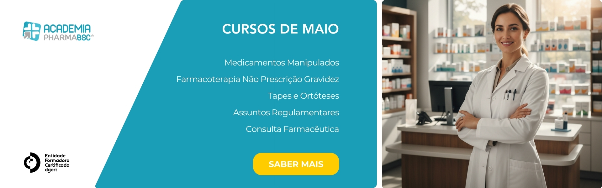 Cursos de Maio na Academia PHARMABSC - Salus Magazine - publicidade